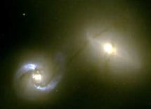 Hubble Space Telescope image of galaxies NGC 1409 and NGC 1410