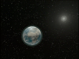 NASA artist concept of HETE seeing gamma-ray burst afterglow