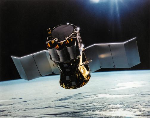 Smithsonian Astrophysical Observatory artist's conception of the SWAS spacecraft in low Earth orbit