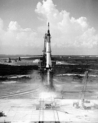 Alan Shepard blasts off in Freedom 7