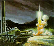 Artist cocnept of Russian SS-25 intercontinental ballistic missiles (ICBM) mobile launch